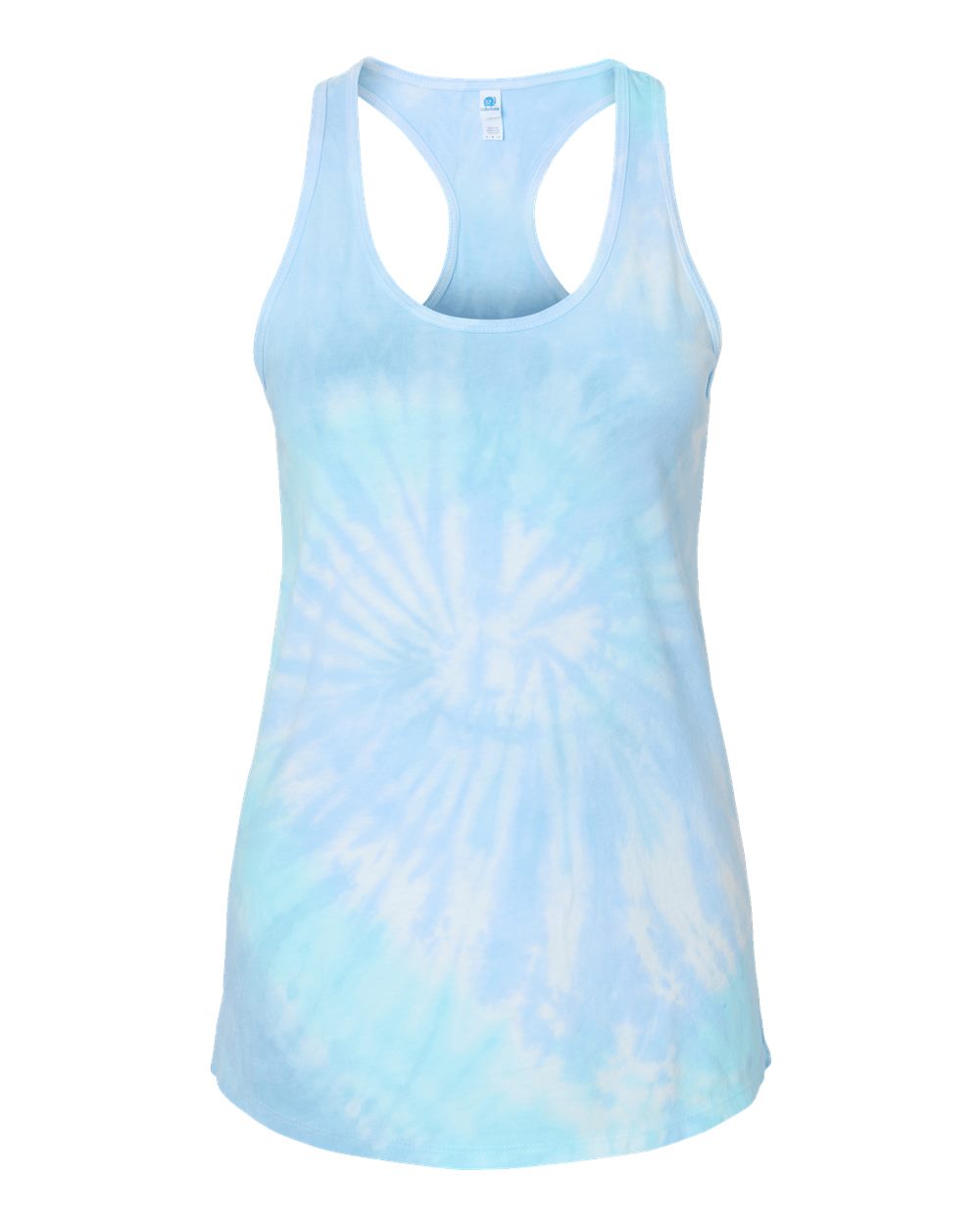 Women's Tie-Dyed Racerback Tank Top - Front - B11602252 - Lagoon