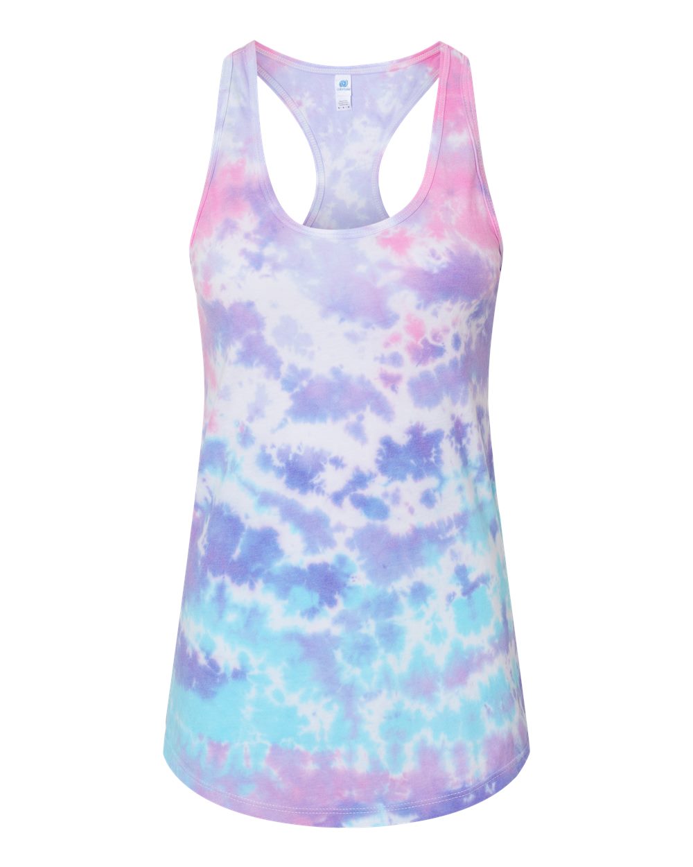 Women's Tie-Dyed Racerback Tank Top - Front - B11602302 - Cotton Candy