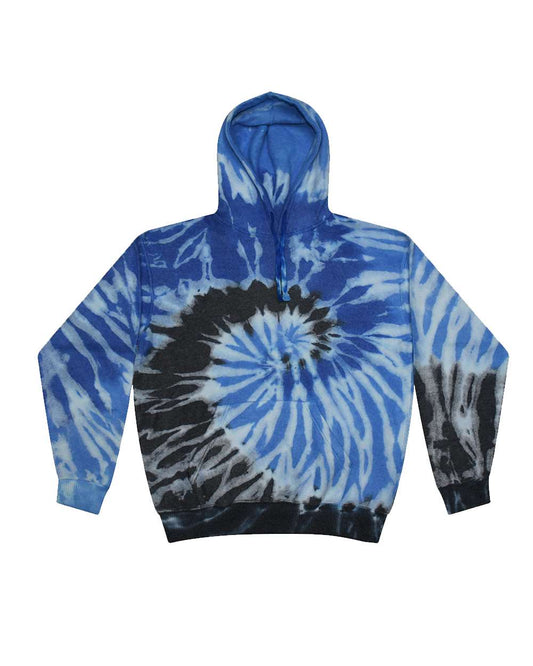 Unisex Tie-Dyed Cloud Fleece Hooded Sweatshirt - Front - B11702763 - Blue Ocean