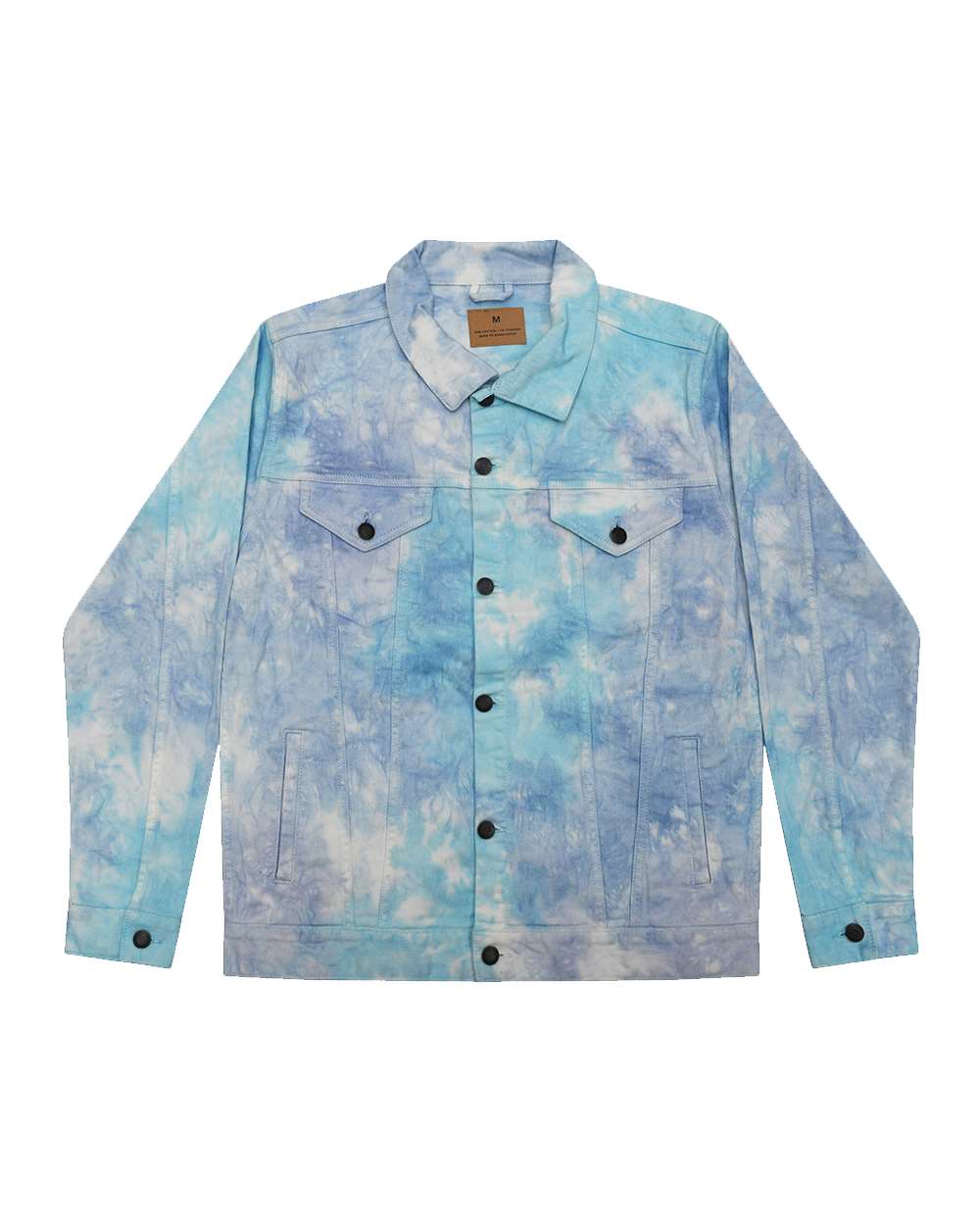 Unisex Tie-Dyed Denim Jacket - Front - B12502133 - Lagoon