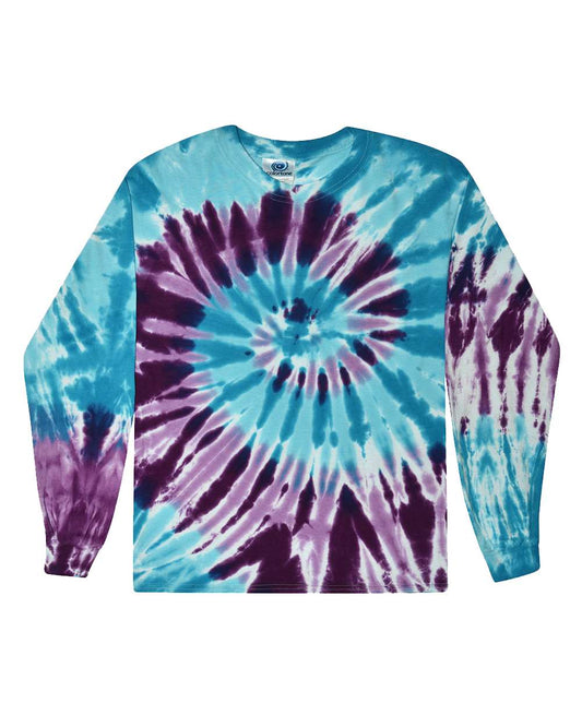 Youth Tie-Dyed Long Sleeve T-Shirt - Front - B12702012 - Barbados