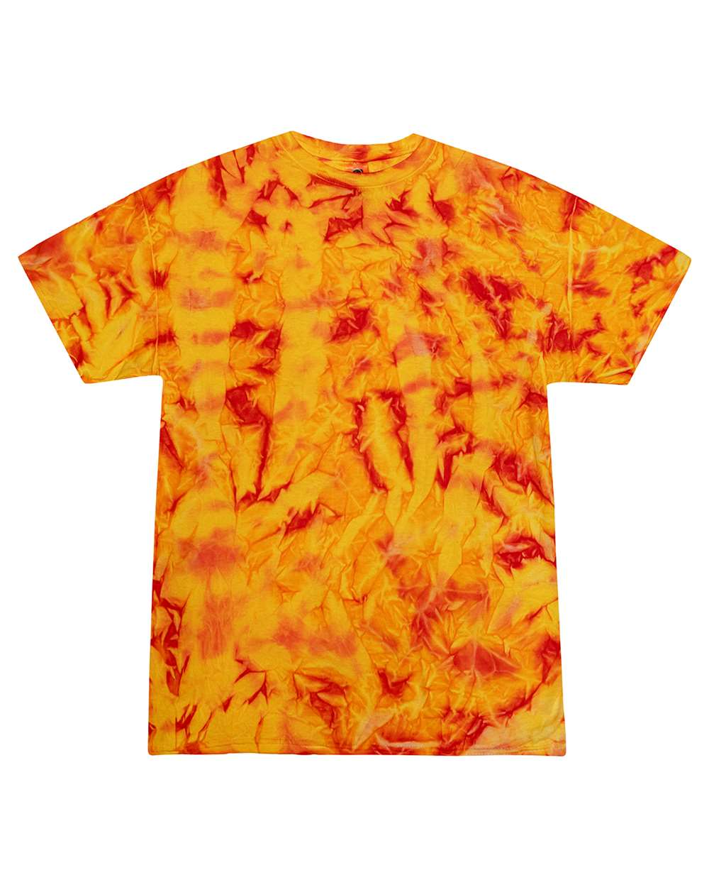 Unisex Multi-Color Tie-Dyed T-Shirt - Front - B13902023 - Fire