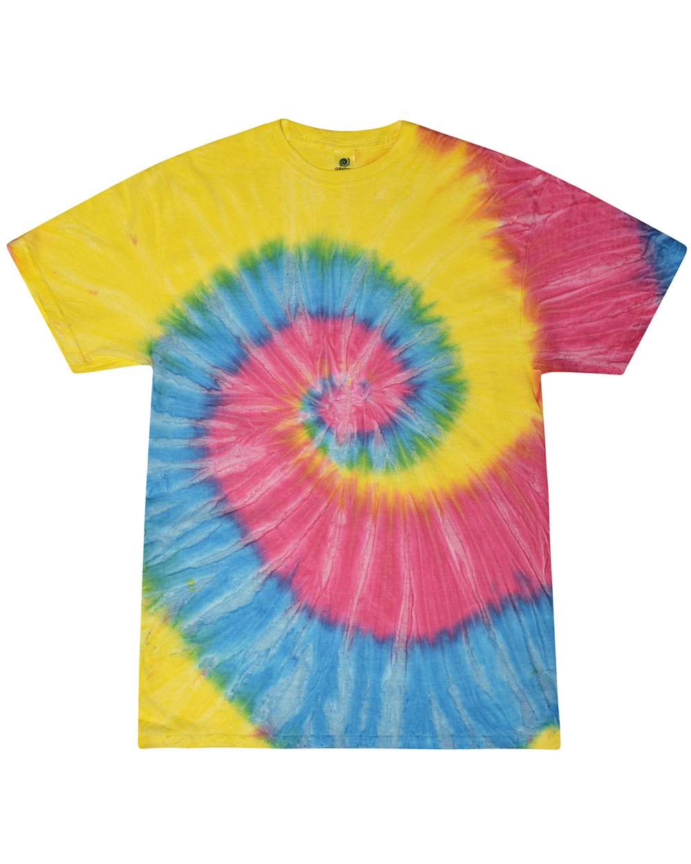 Unisex Multi-Color Tie-Dyed T-Shirt - Front - B13902033 - Sunshine