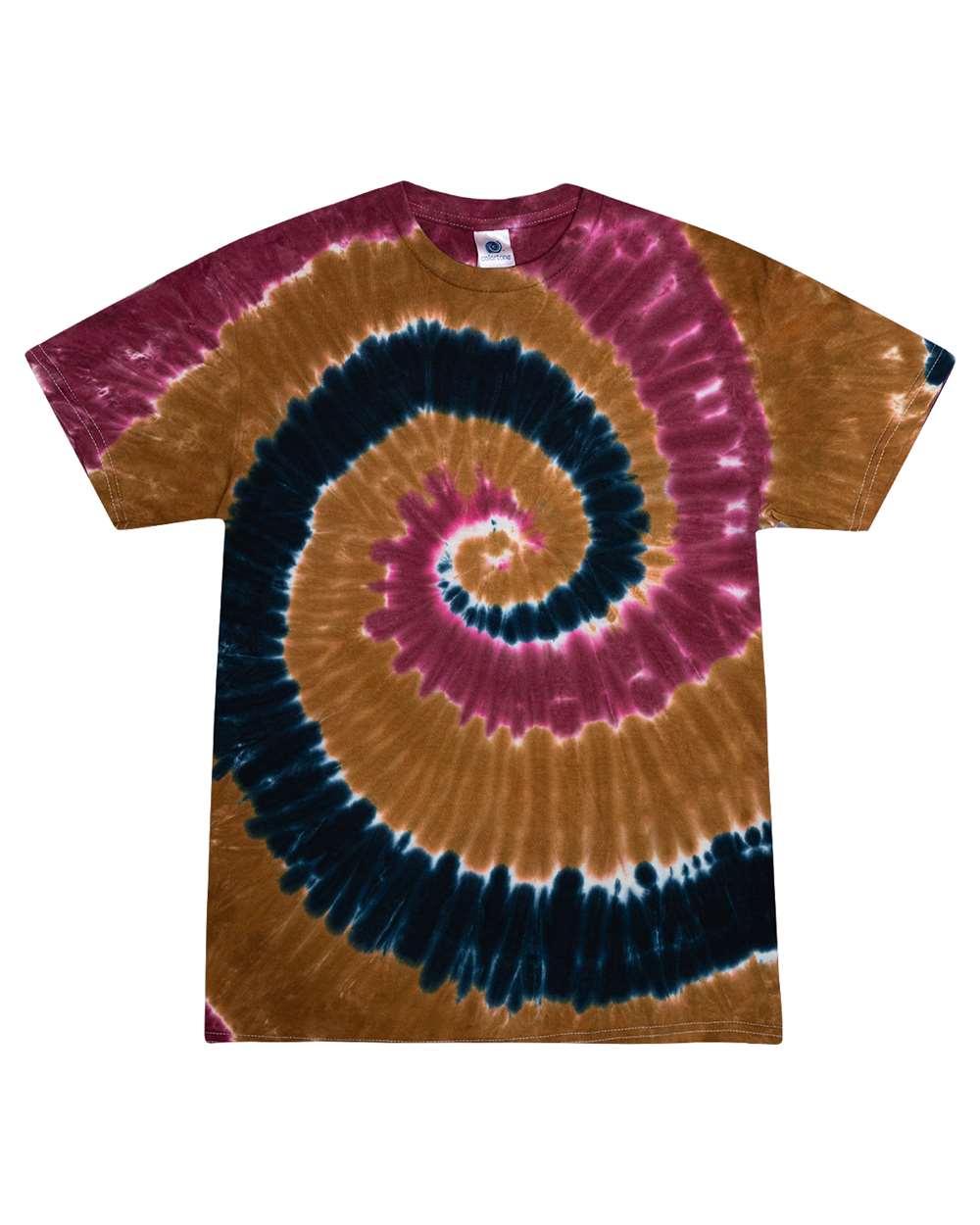Unisex Multi-Color Tie-Dyed T-Shirt - Front - B13902053 - Willow