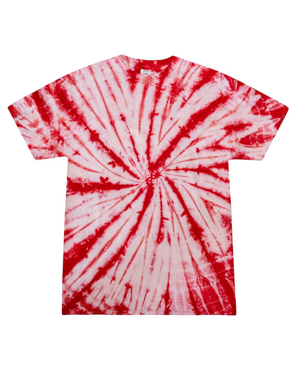 Unisex Multi-Color Tie-Dyed T-Shirt - Front - B13902093 - White/ Red