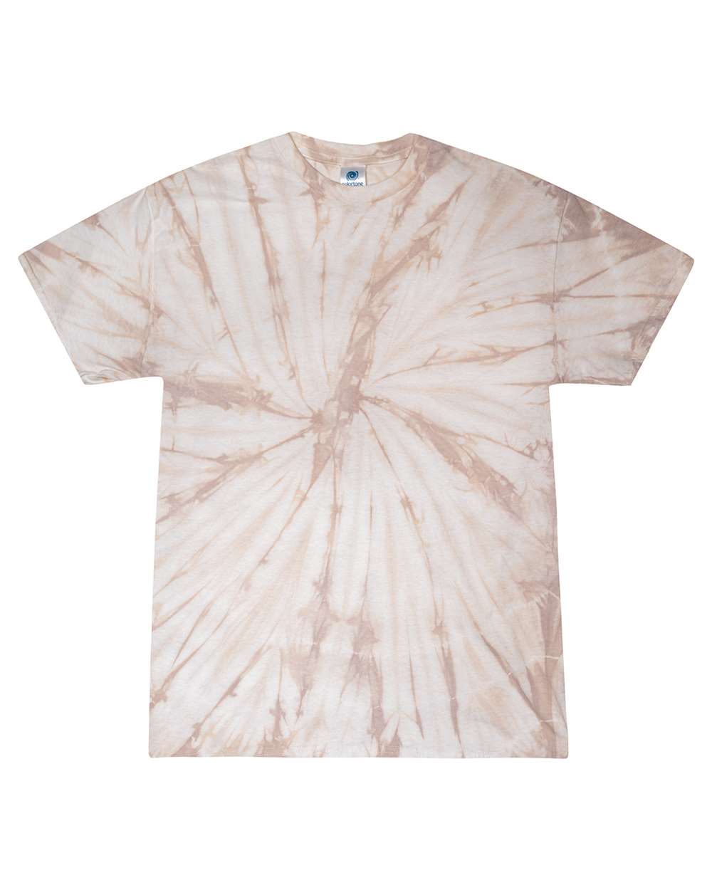 Unisex Multi-Color Tie-Dyed T-Shirt - Front - B13902103 - Spider Taupe