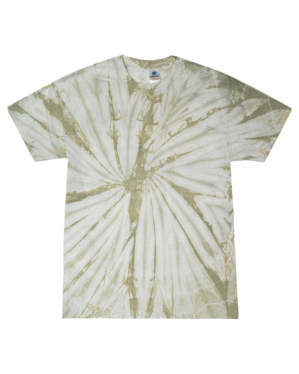 Unisex Multi-Color Tie-Dyed T-Shirt - Front - B13902113 - Spider Olive