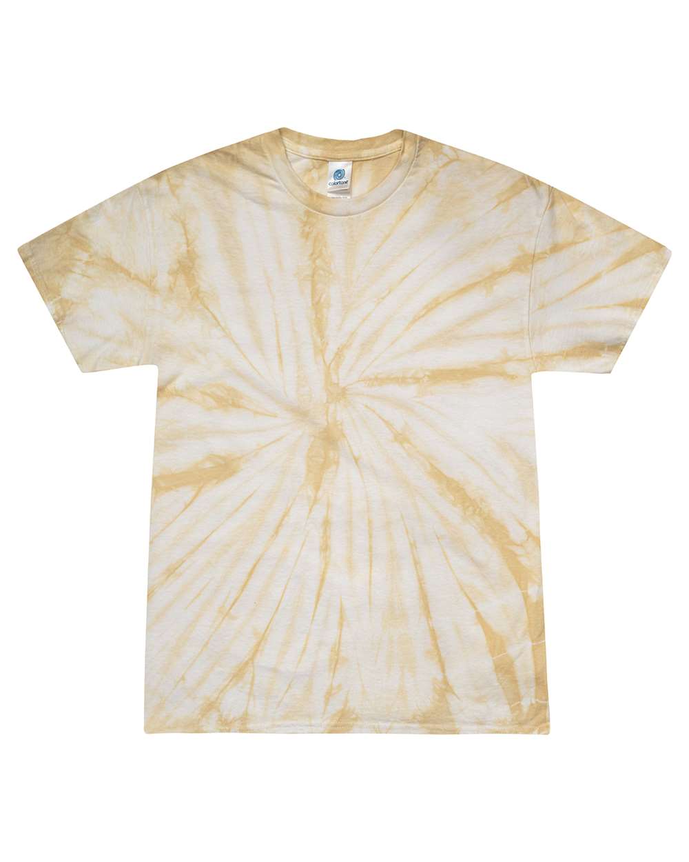 Unisex Multi-Color Tie-Dyed T-Shirt - Front - B13902123 - Spider Mustard