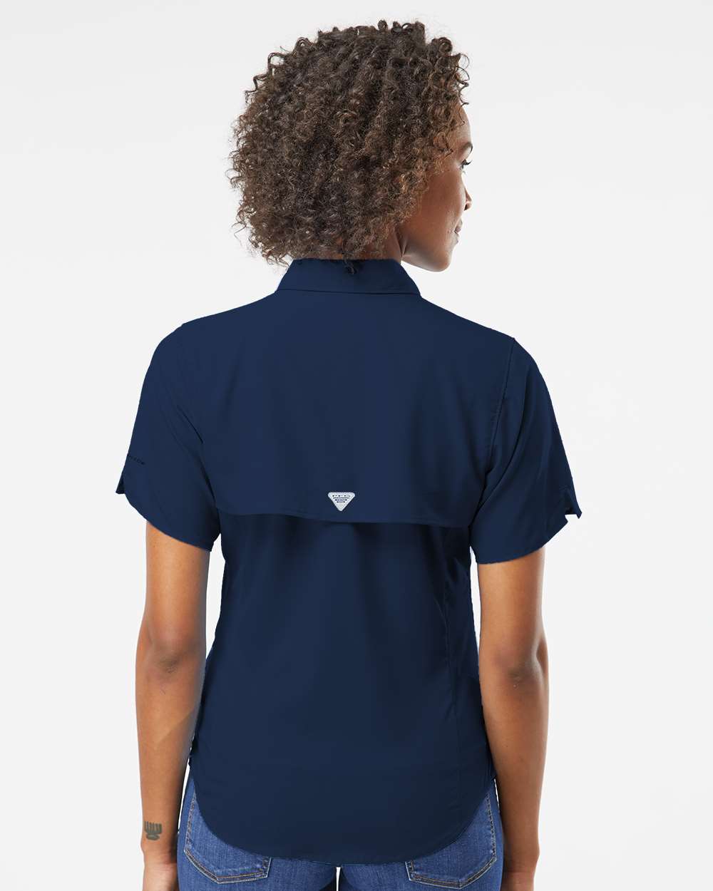 Women's PFG Tamiami™ II Short Sleeve Shirt - OnModelBack - B14124652 - Collegiate Navy