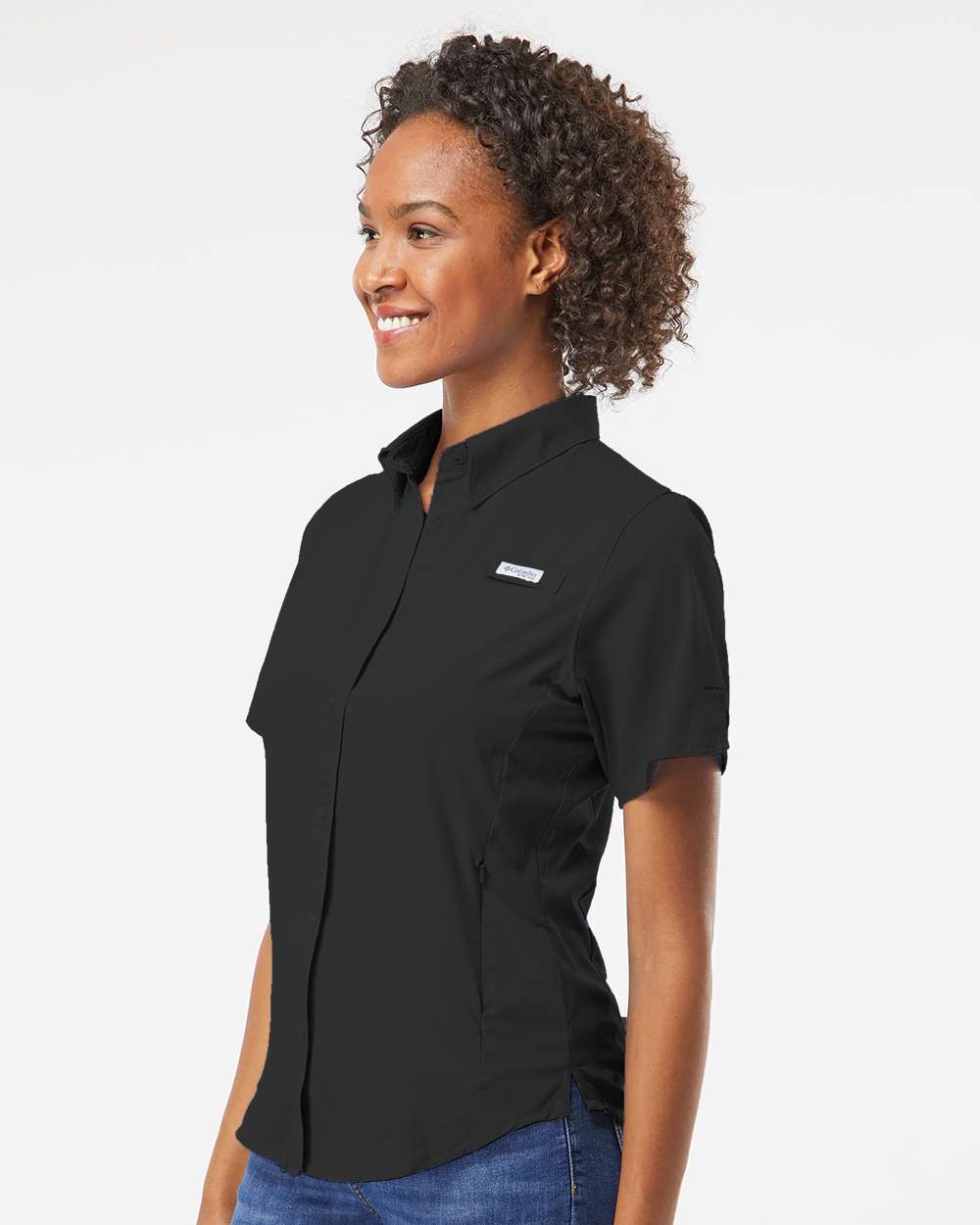 Women's PFG Tamiami™ II Short Sleeve Shirt - OnModelSide - B14124502 - Black