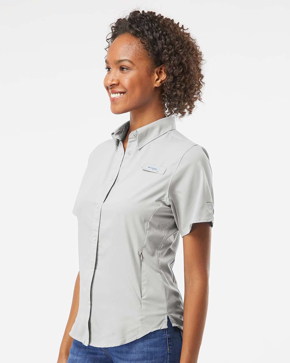 Women's PFG Tamiami™ II Short Sleeve Shirt - OnModelSide - B14124592 - Cool Grey