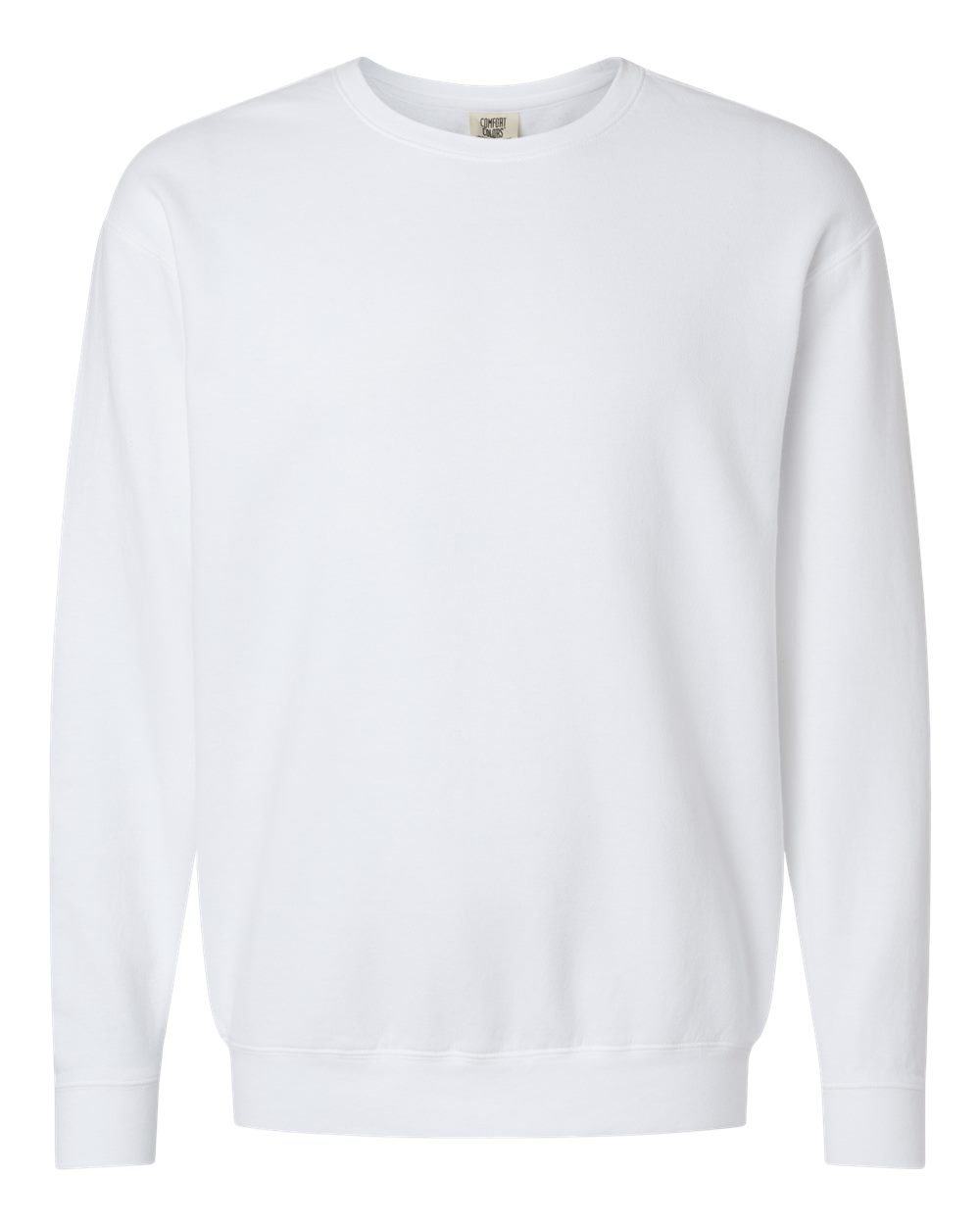Unisex Garment-Dyed Lightweight Fleece Crewneck Sweatshirt - Front - B00808003 - White