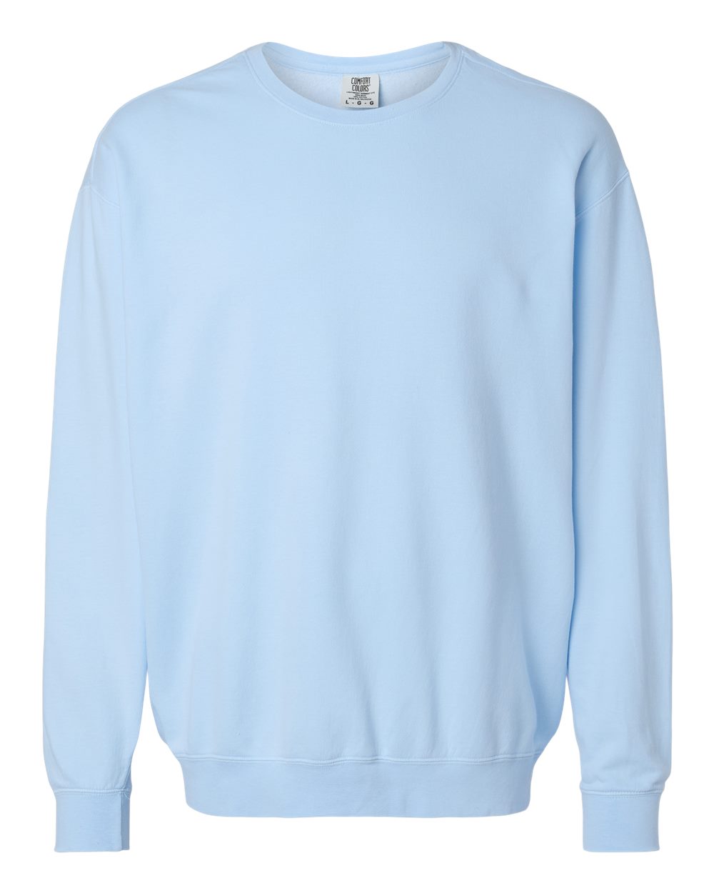 Unisex Garment-Dyed Lightweight Fleece Crewneck Sweatshirt - Front - B00808303 - Hydrangea