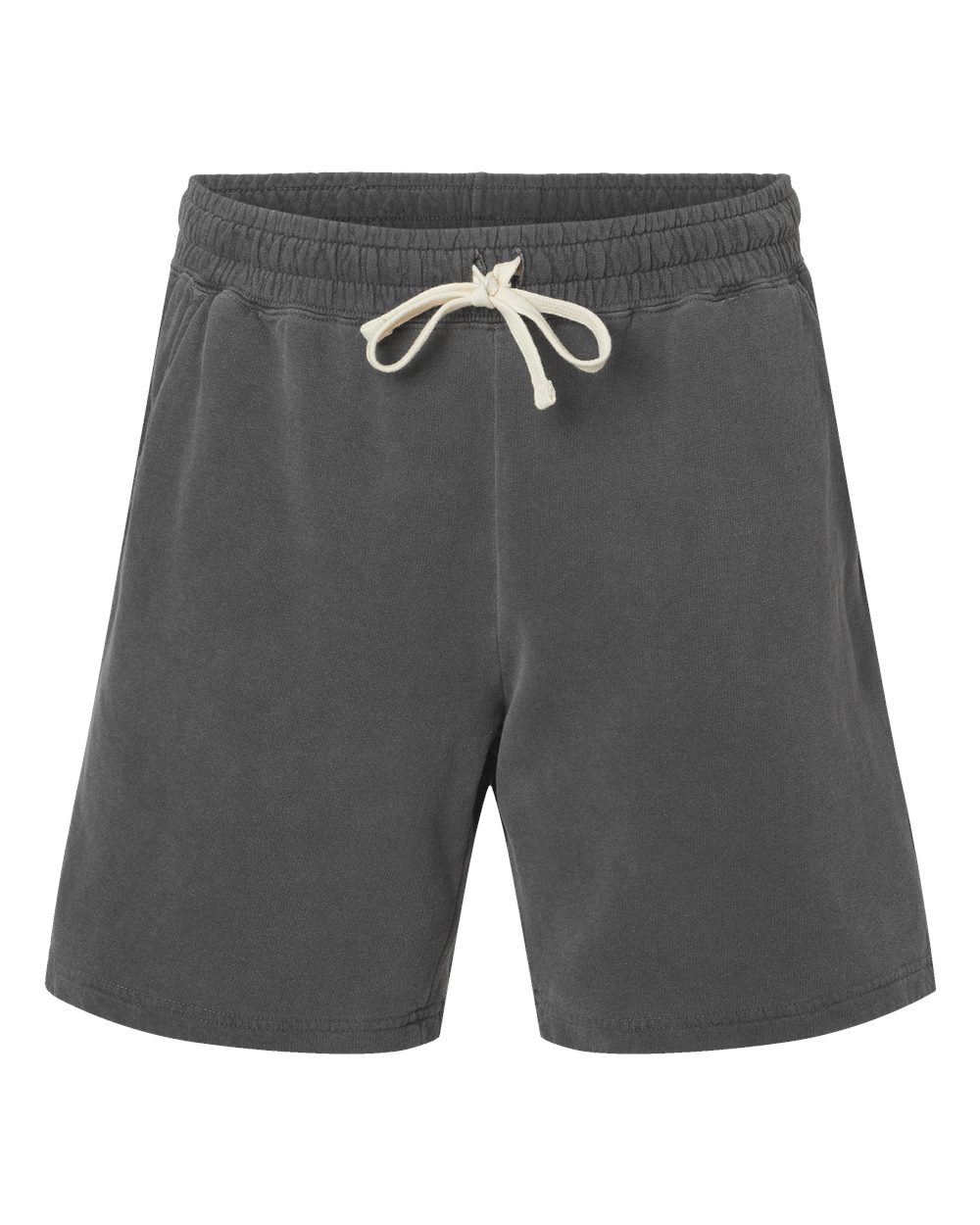 Unisex Garment-Dyed Lightweight Fleece Sweat Shorts - Front - B01008093 - Pepper