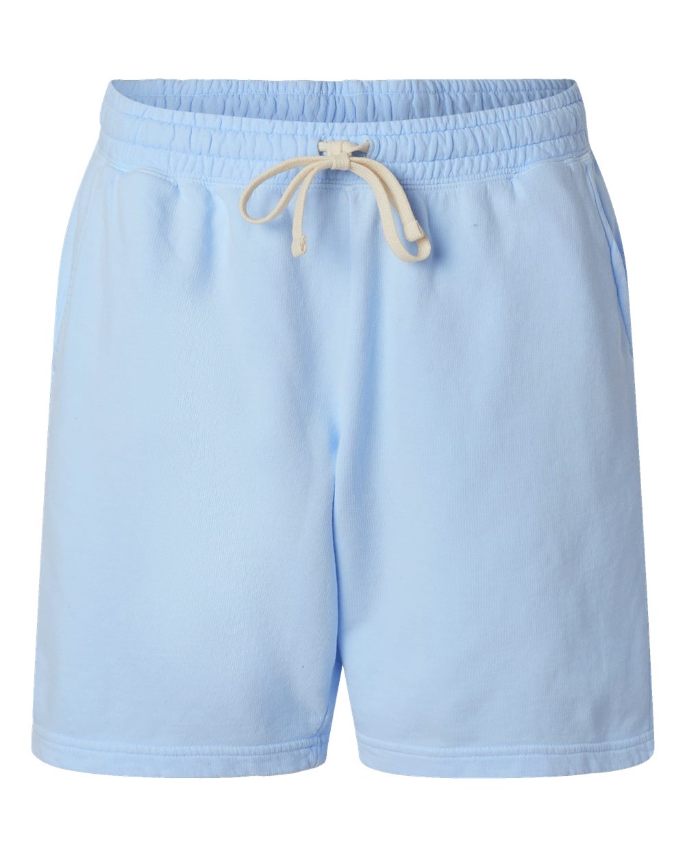 Unisex Garment-Dyed Lightweight Fleece Sweat Shorts - Front - B01008303 - Hydrangea