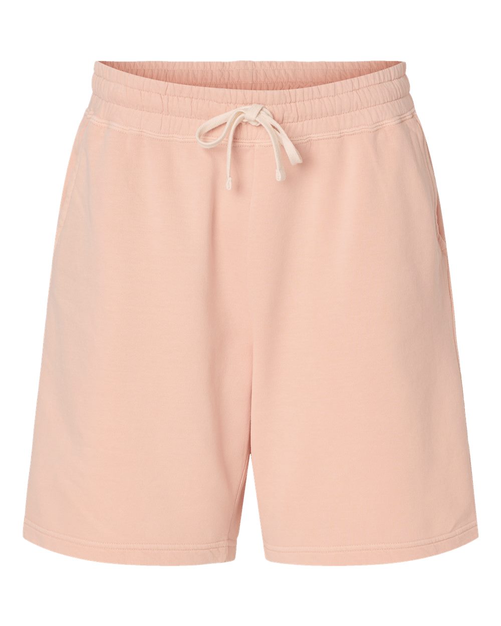 Unisex Garment-Dyed Lightweight Fleece Sweat Shorts - Front - B01008663 - Peachy