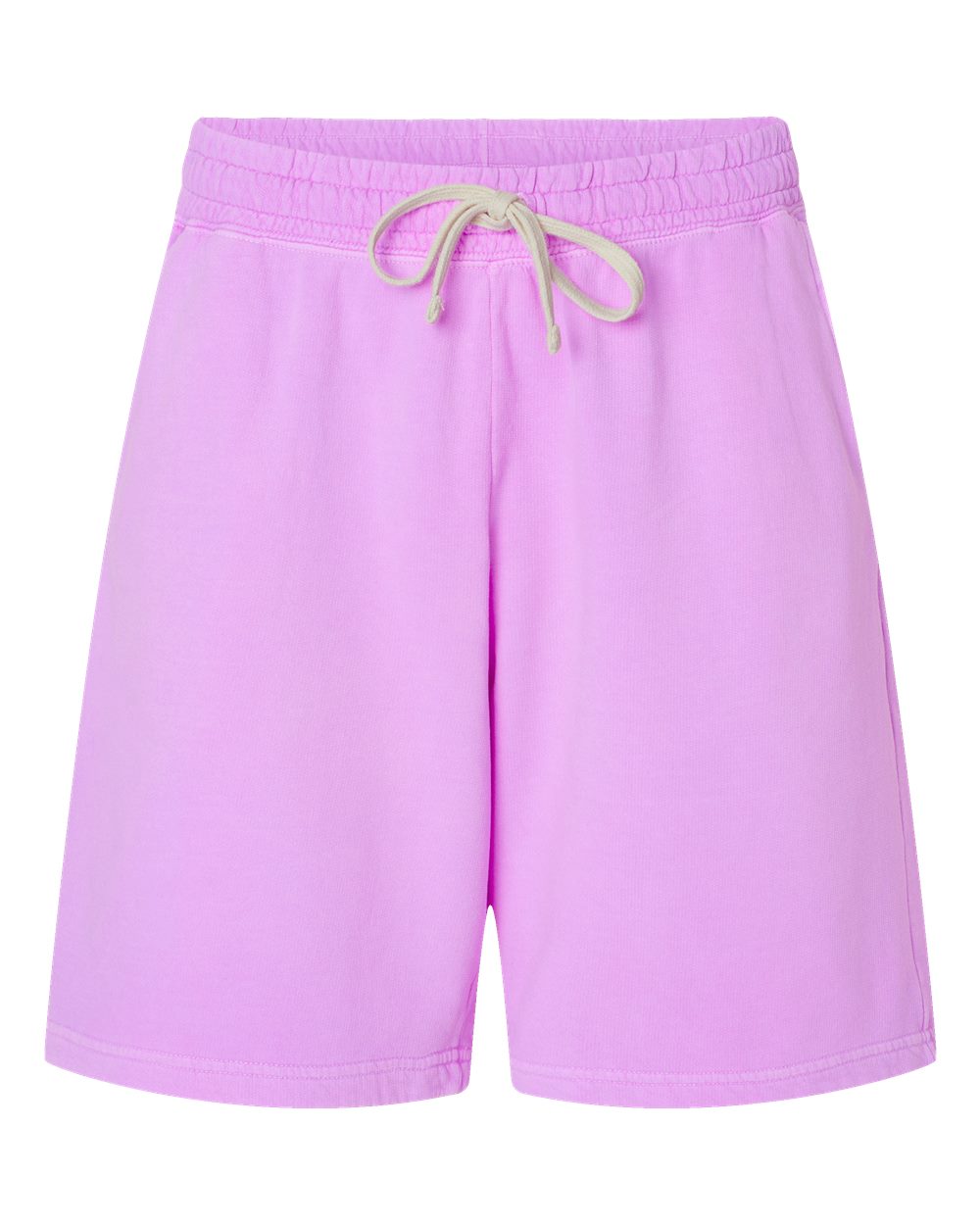 Unisex Garment-Dyed Lightweight Fleece Sweat Shorts - Front - B01008673 - Neon Violet