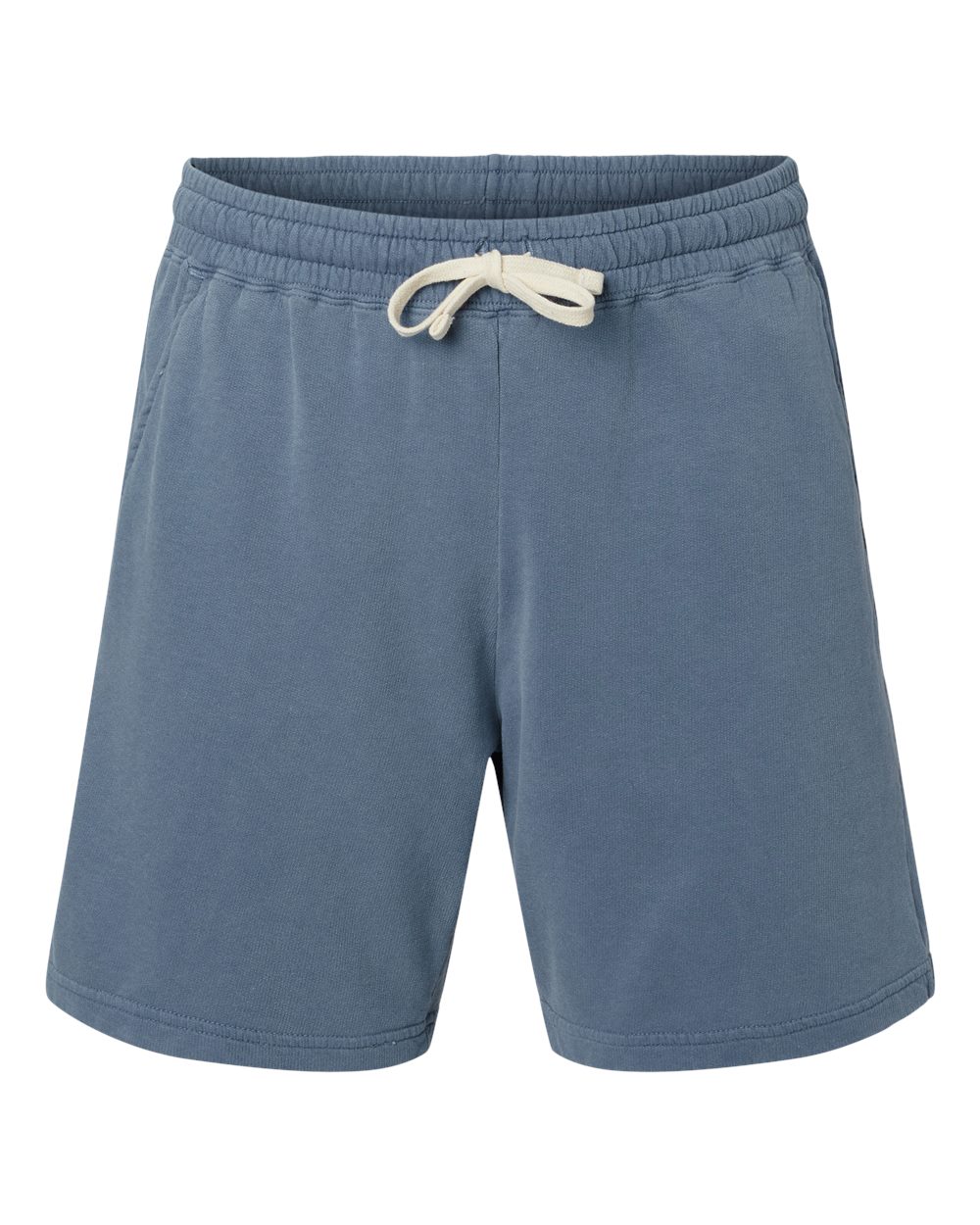Unisex Garment-Dyed Lightweight Fleece Sweat Shorts - Front - B01008983 - Blue Jean