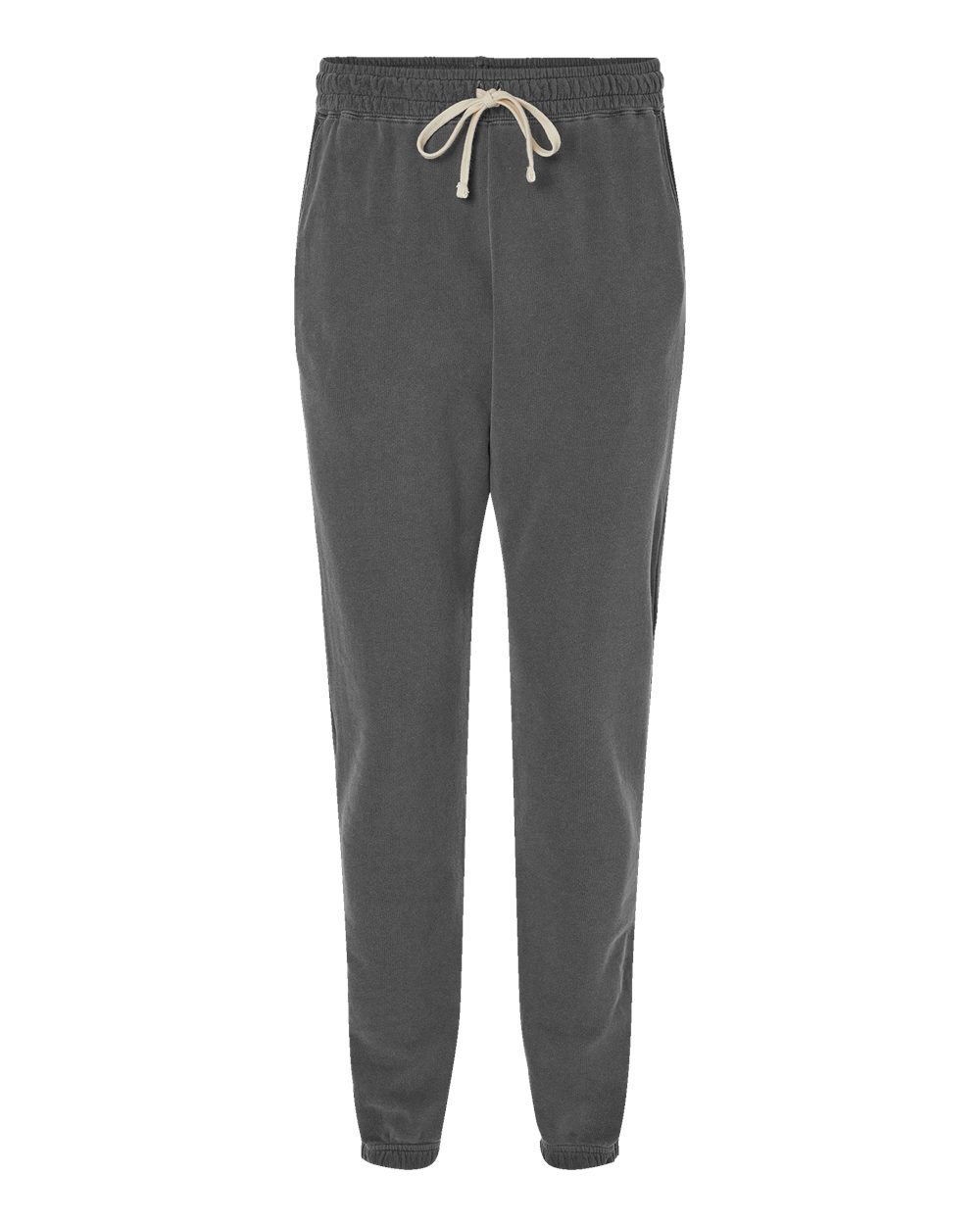 Unisex Garment-Dyed Lightweight Fleece Sweatpants - Front - B01108093 - Pepper