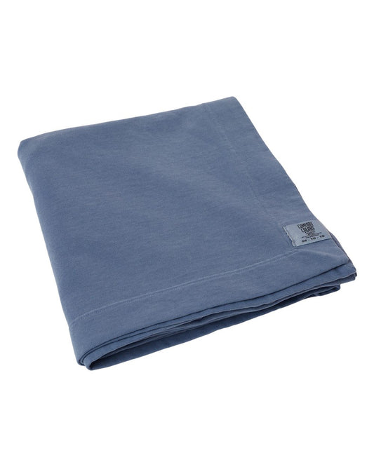 Garment-Dyed Fleece Dorm Blanket - Front - B01208980 - Blue Jean