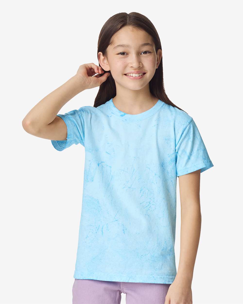 Youth Colorblast™ Heavyweight T-Shirt - OnModelFront - B00208252 - Fiji Blue