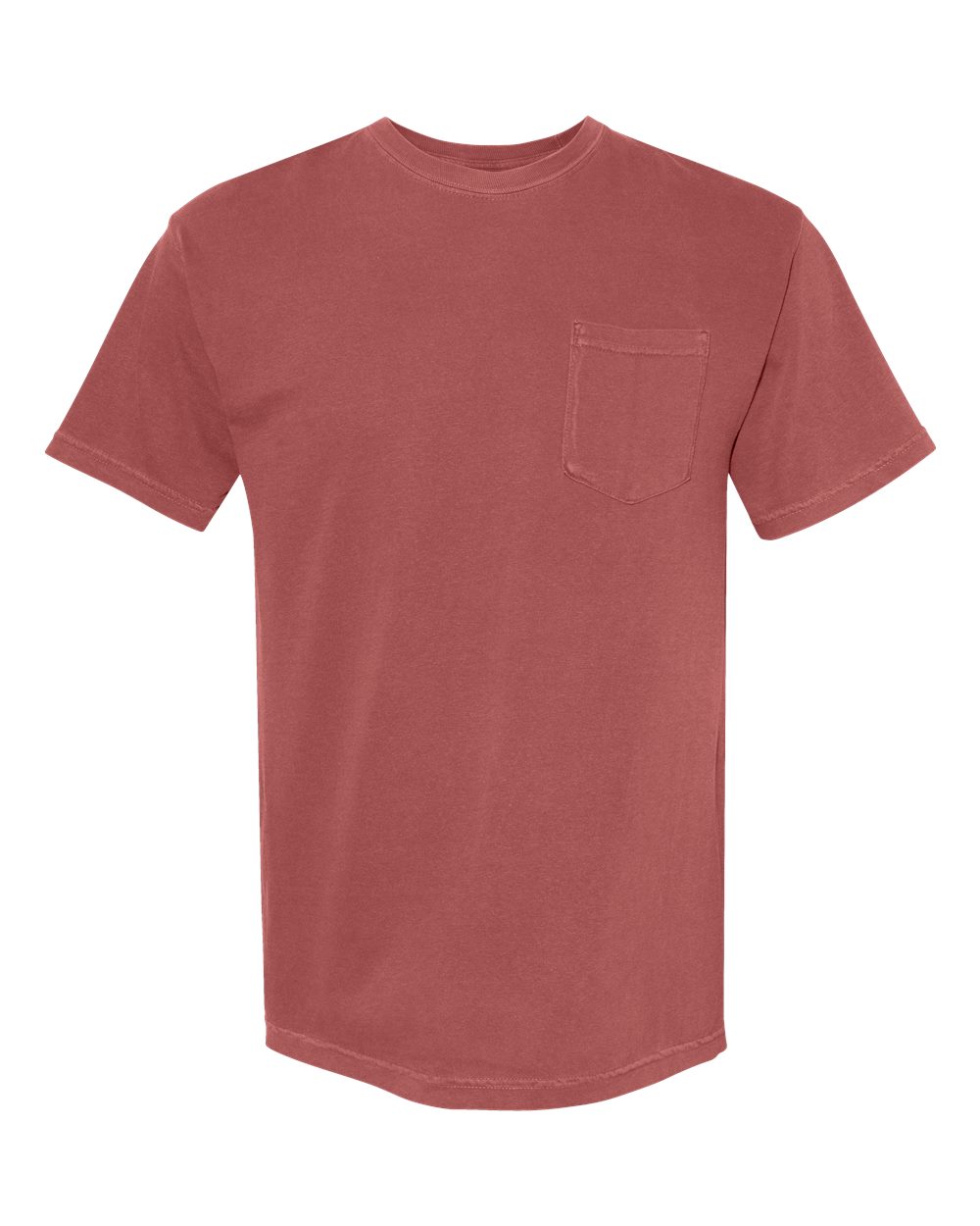 Garment-Dyed Heavyweight Pocket T-Shirt - Front - B08508523 - Brick