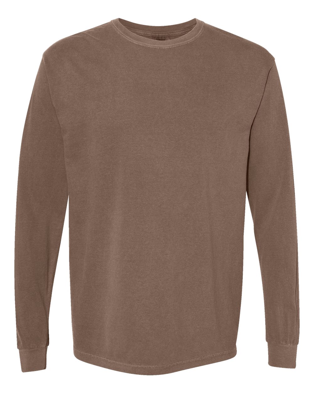 Garment-Dyed Heavyweight Long Sleeve T-Shirt - Front - B08108113 - Espresso