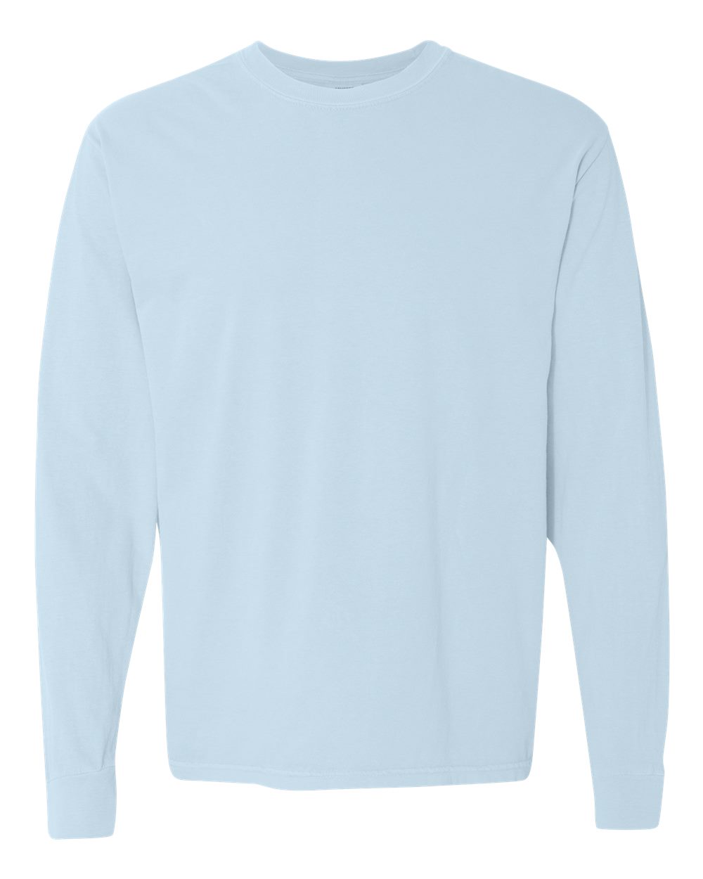 Garment-Dyed Heavyweight Long Sleeve T-Shirt - Front - B08108683 - Chambray