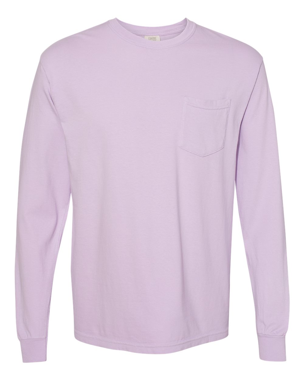 Garment-Dyed Heavyweight Long Sleeve Pocket T-Shirt - Front - B18508218 - Orchid