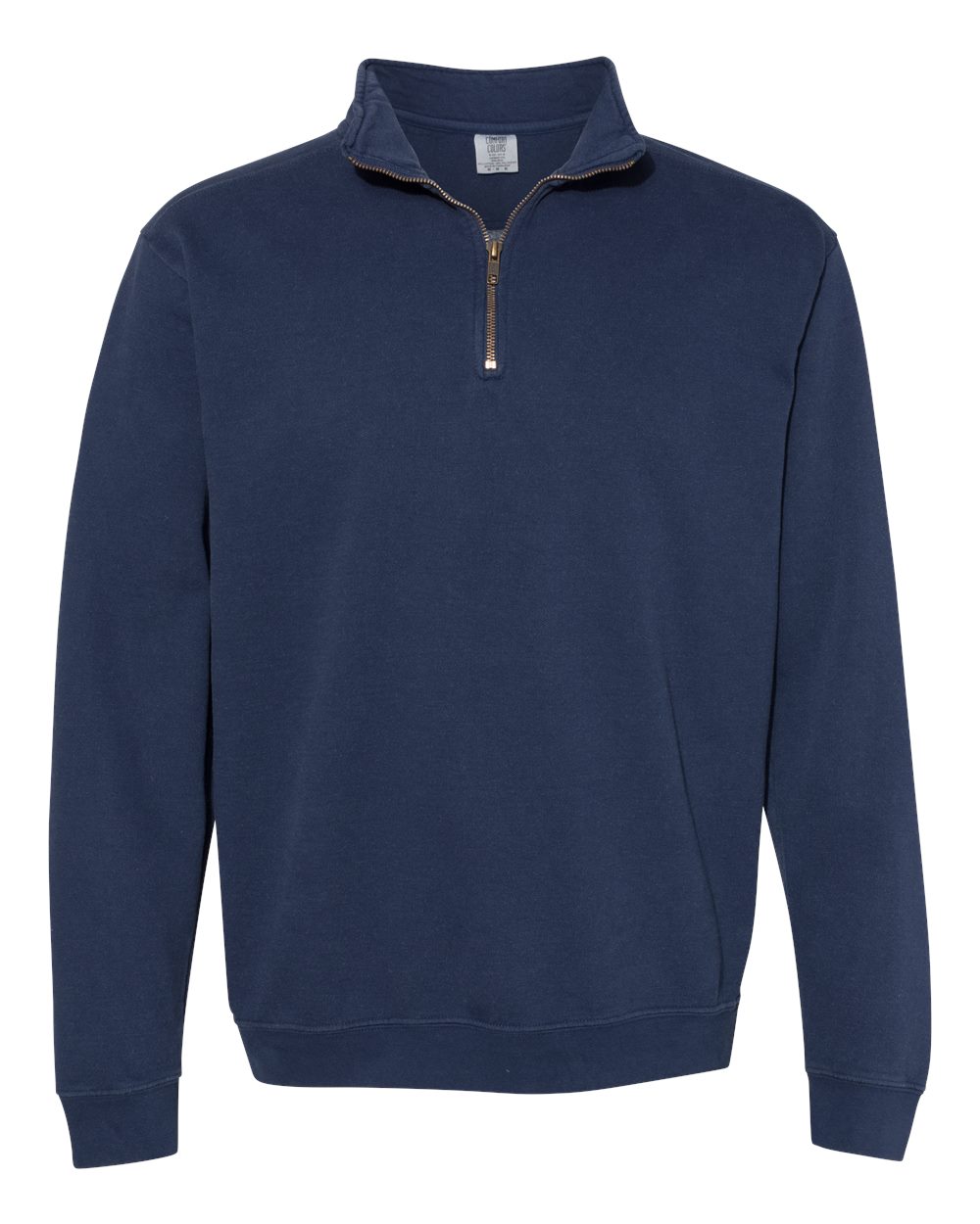 Unisex Garment-Dyed Quarter Zip Sweatshirt - Front - B20908623 - True Navy