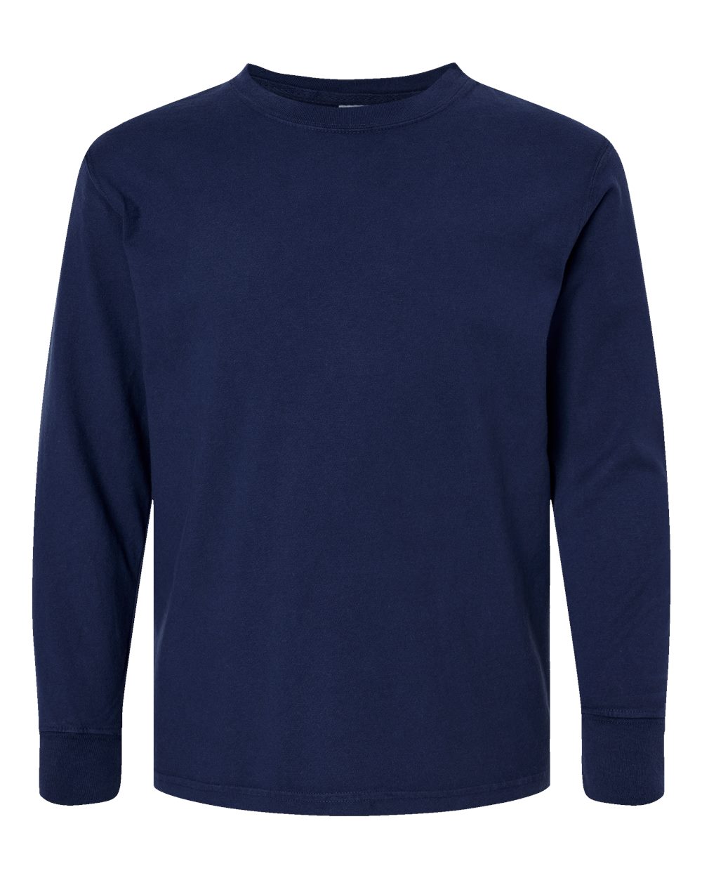 Youth Garment-Dyed Long Sleeve T-Shirt - Front - B04600652 - Navy