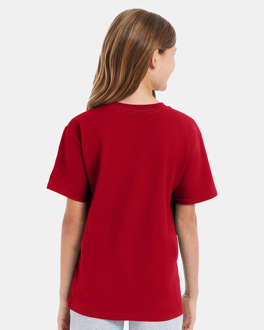 Youth Perfect-T T-Shirt - OnModelBack - B00400222 - Deep Red