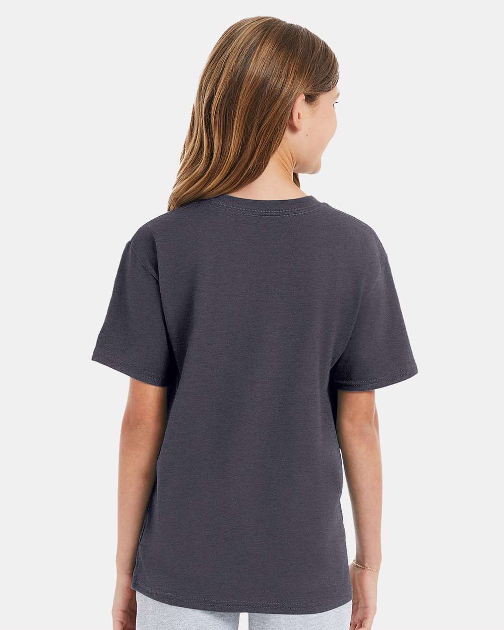 Youth Perfect-T T-Shirt - OnModelBack - B00400592 - Charcoal Heather
