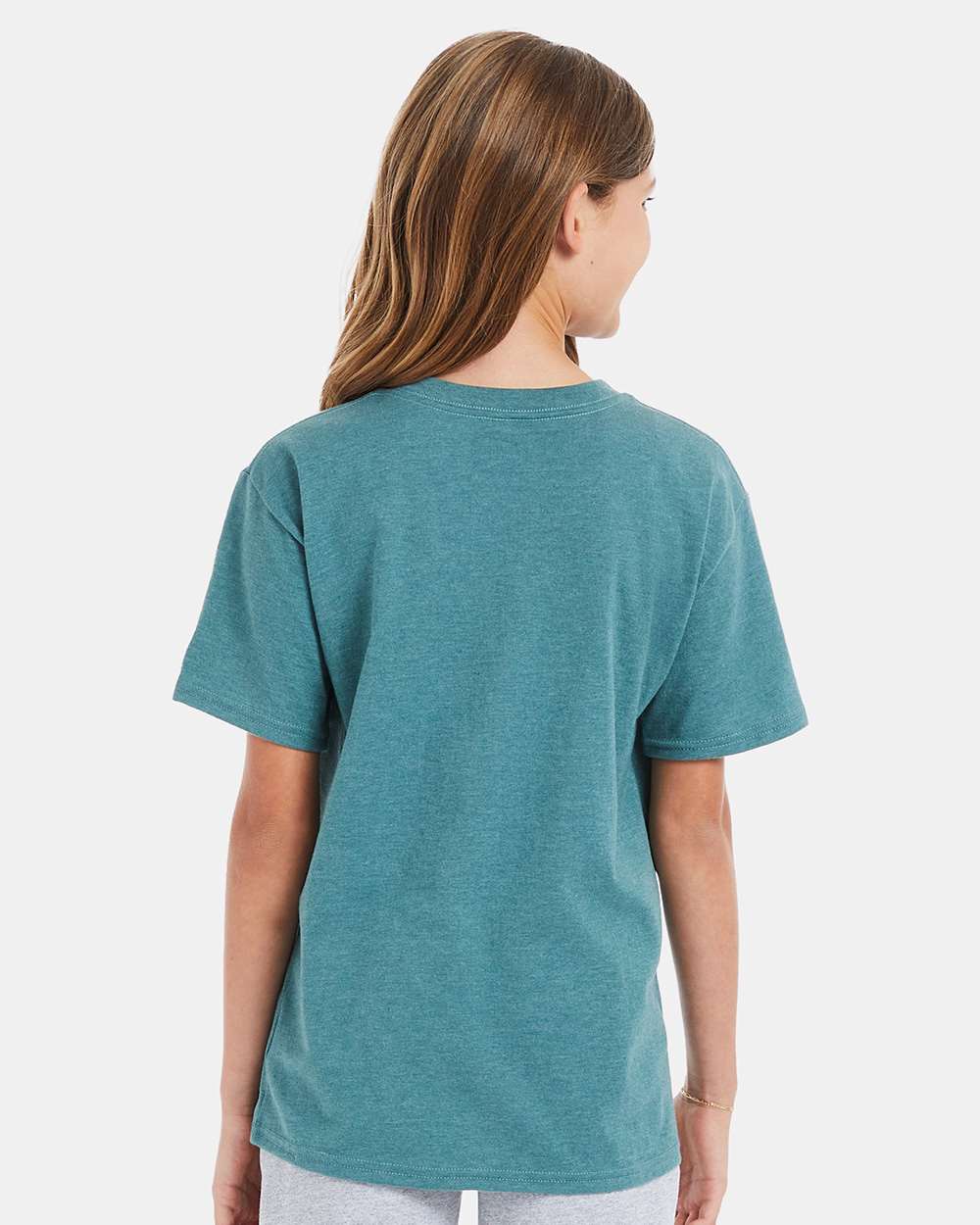 Youth Perfect-T T-Shirt - OnModelBack - B00400672 - Cactus Heather