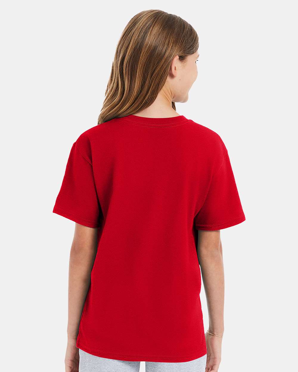 Youth Perfect-T T-Shirt - OnModelBack - B00400702 - Athletic Red