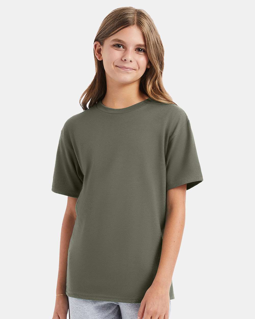 Youth Perfect-T T-Shirt - OnModelFront - B00400642 - Fatigue Green