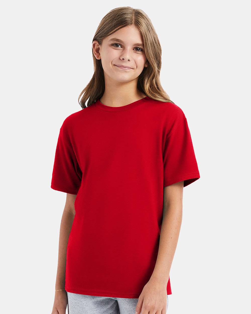 Youth Perfect-T T-Shirt - OnModelFront - B00400702 - Athletic Red