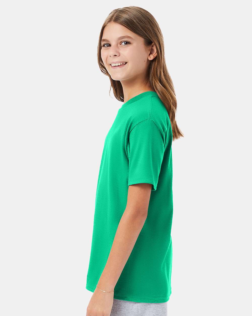 Youth Perfect-T T-Shirt - OnModelSide - B00400602 - Kelly Green