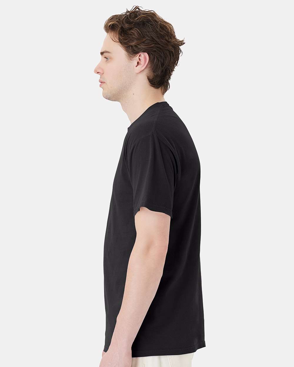 Unisex Garment-Dyed Pocket T-Shirt - OnModelSide - B35200503 - Black
