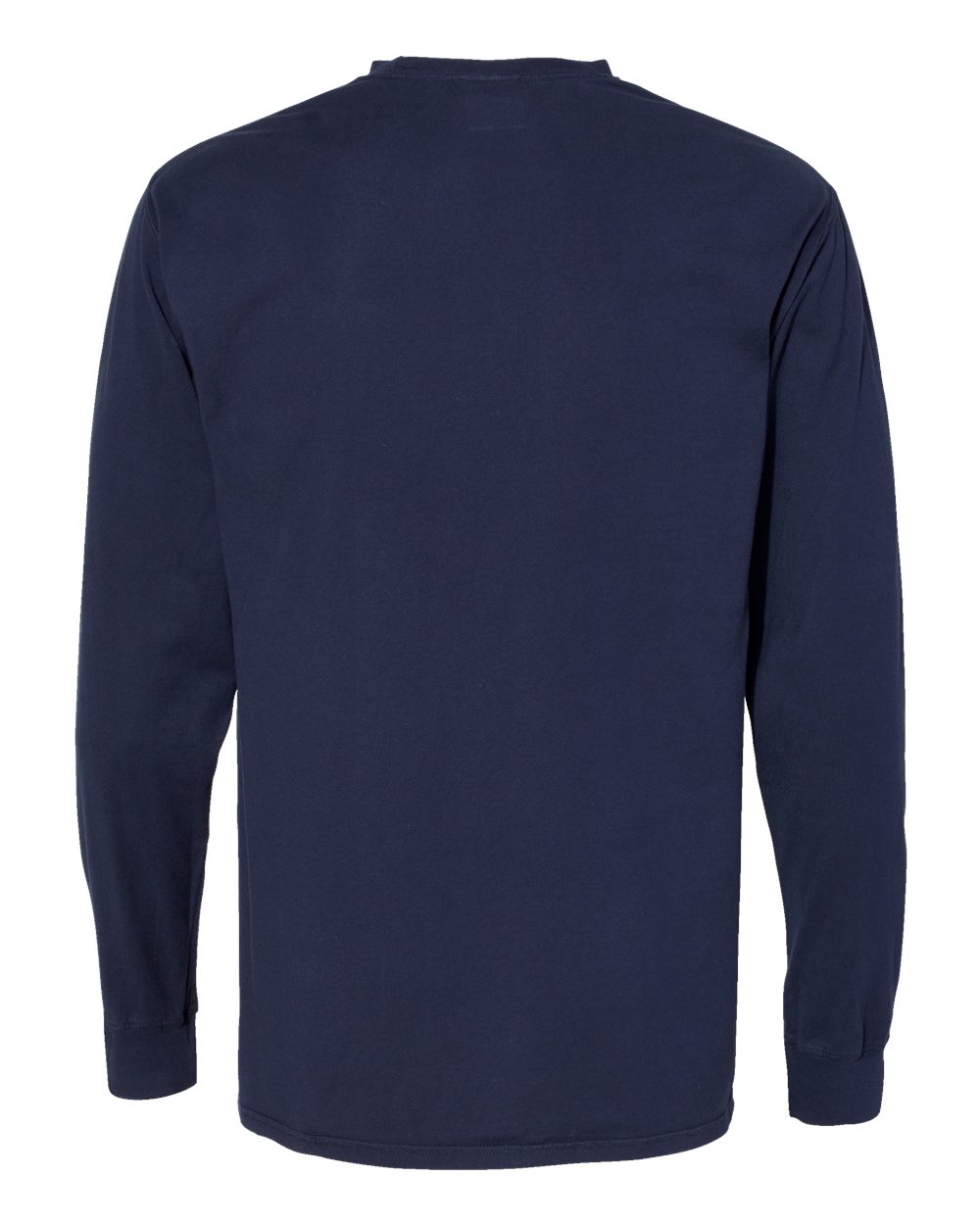 Unisex Garment-Dyed Long Sleeve T-Shirt - Back - B35300653 - Navy