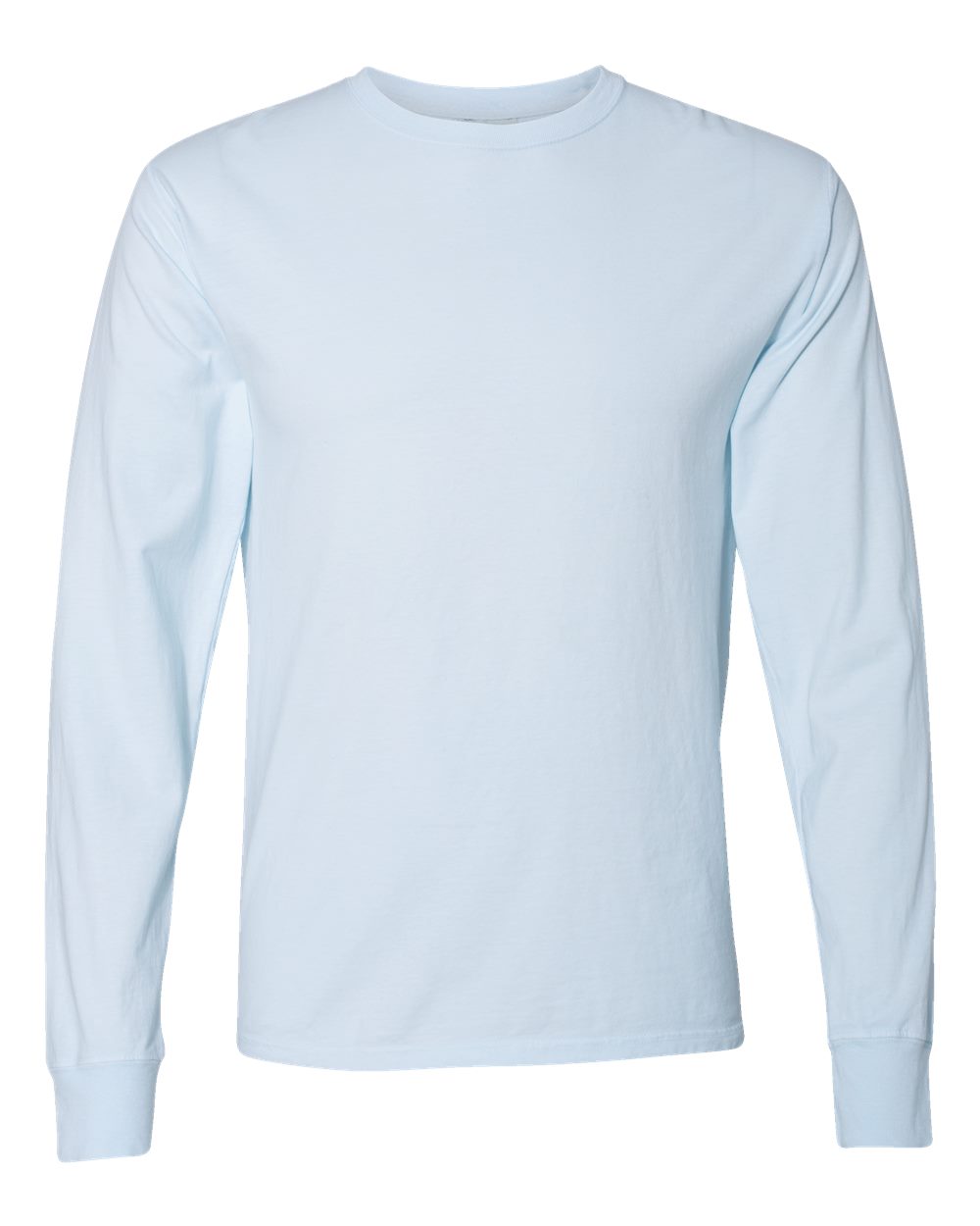 Unisex Garment-Dyed Long Sleeve T-Shirt - Front - B35300263 - Soothing Blue