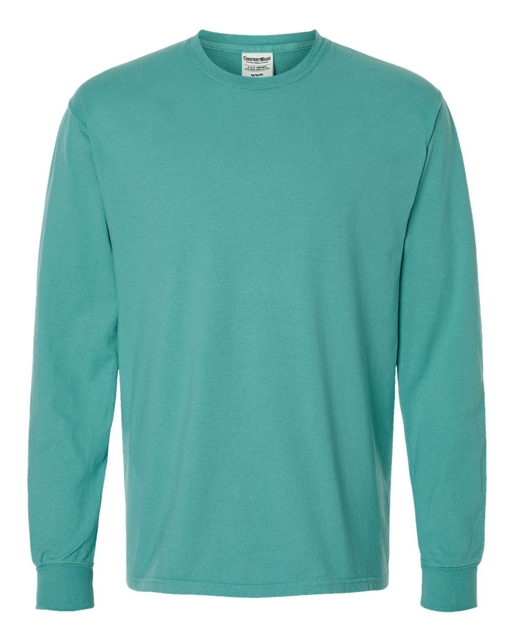 Unisex Garment-Dyed Long Sleeve T-Shirt - Front - B35300293 - Spanish Moss
