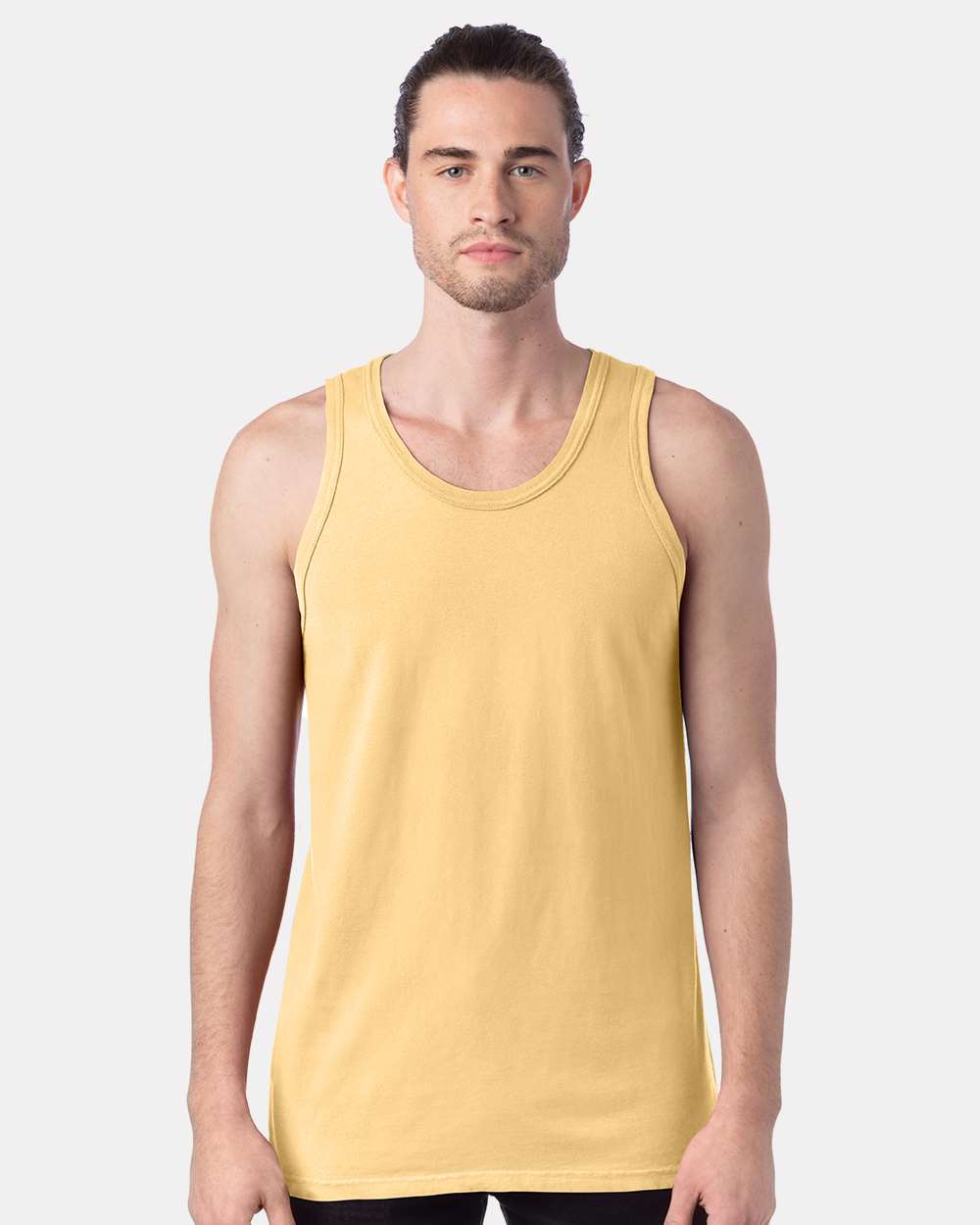 Unisex Garment-Dyed Unisex Tank Top - OnModelFront - B35600403 - Summer Squash Yellow