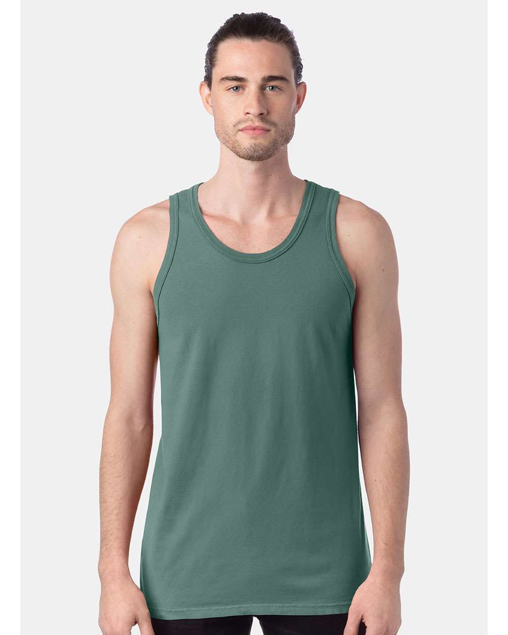 Unisex Garment-Dyed Unisex Tank Top - OnModelFront - B35600543 - Cypress Green