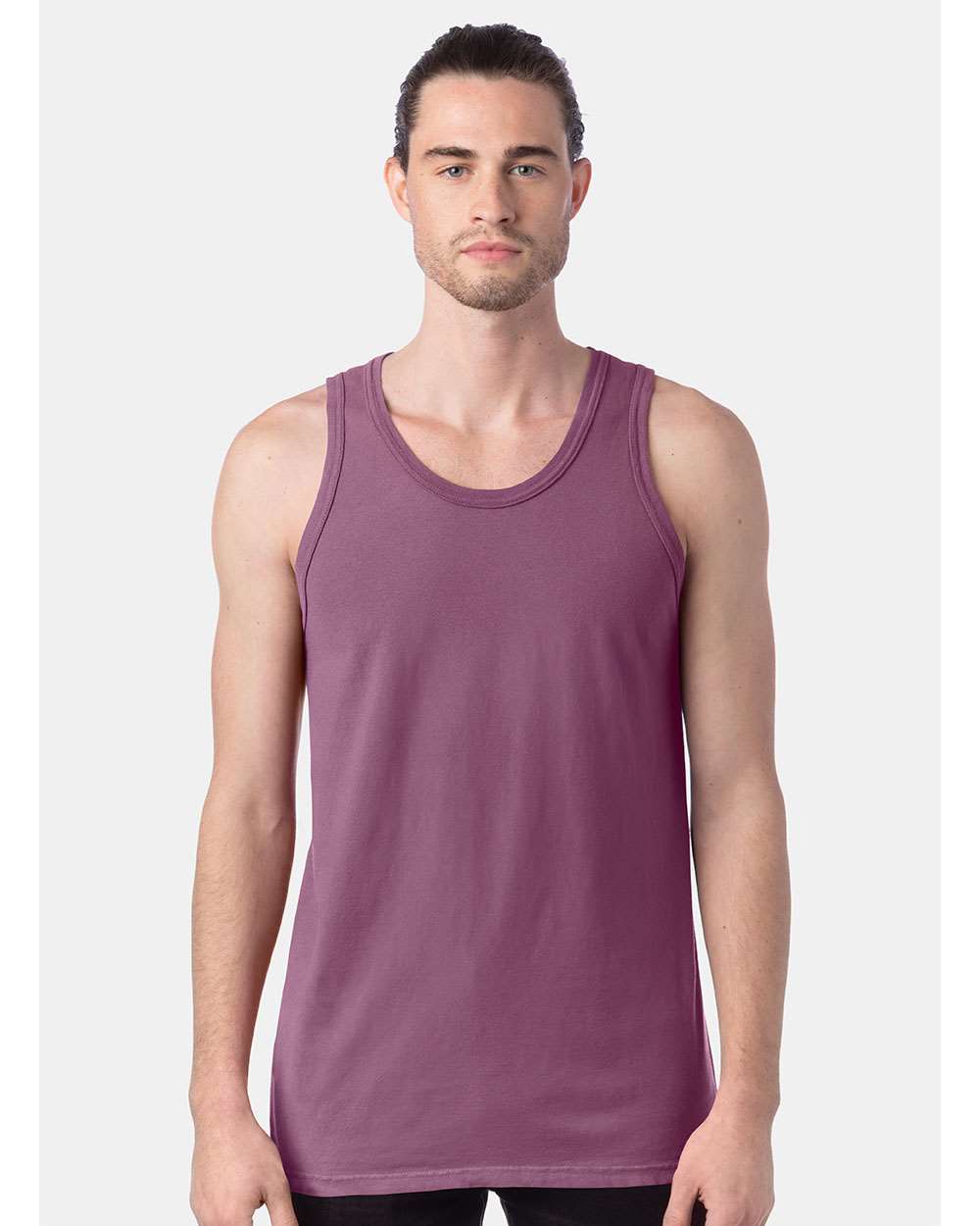 Unisex Garment-Dyed Unisex Tank Top - OnModelFront - B35600673 - Purple Plum Raisin