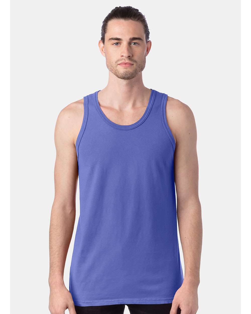 Unisex Garment-Dyed Unisex Tank Top - OnModelFront - B35600814 - Deep Forte Blue
