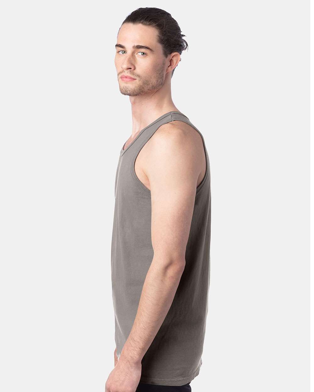 Unisex Garment-Dyed Unisex Tank Top - OnModelSide - B35600133 - Concrete Grey