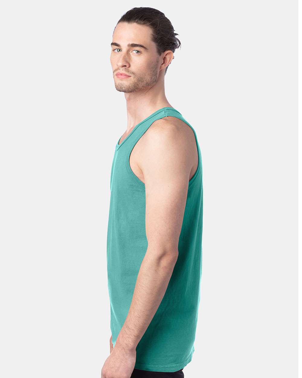 Unisex Garment-Dyed Unisex Tank Top - OnModelSide - B35600295 - Spanish Moss
