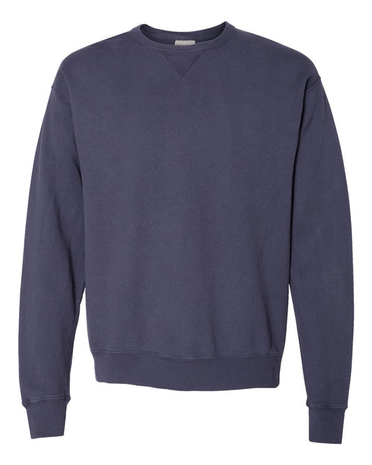 Unisex Garment-Dyed Crewneck Sweatshirt - Front - B35700683 - Anchor Slate