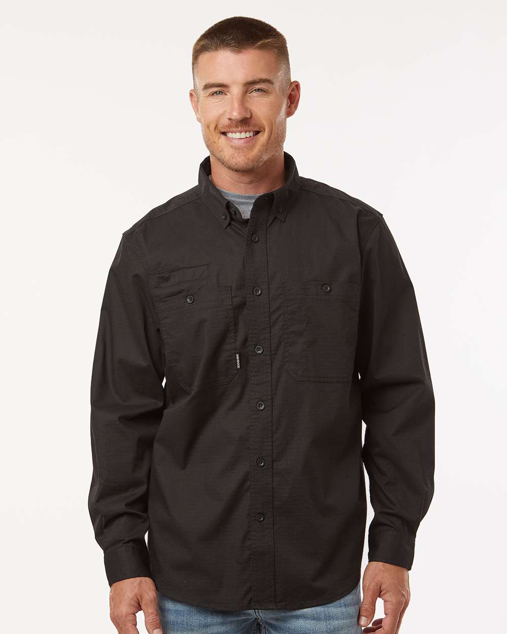 Men's Craftsman Woven Shirt - OnModelFront - B03267503 - Black